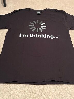 NWOT Hanes Black 'I'm thinking...' Graphic Tee. Size M